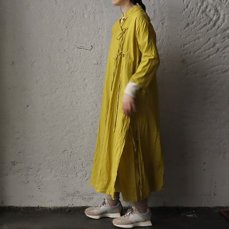 saruche chinese  kurta long  shirt (yellow)