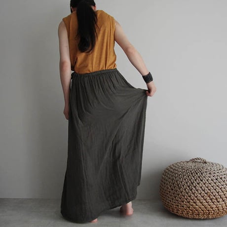 organic cotton long skirt charcoal gray