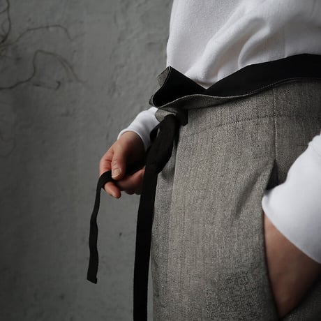 .less linen wrap pants (gray)
