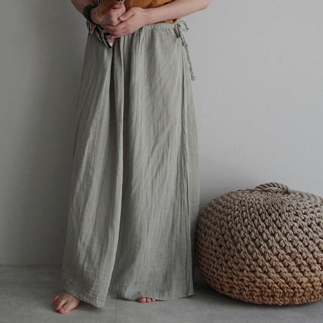 organic cotton long skirt ice gray