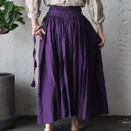 Tabrik gather skirt (botanical dye violet)