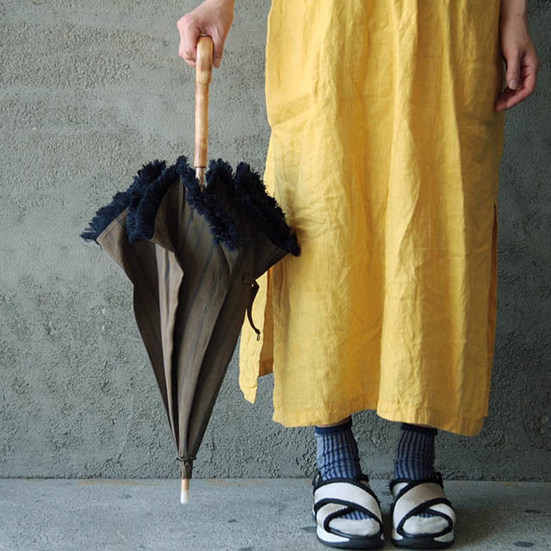 tabrik 日傘 Tabrik parasol (pink or brown stripe) | nii-B