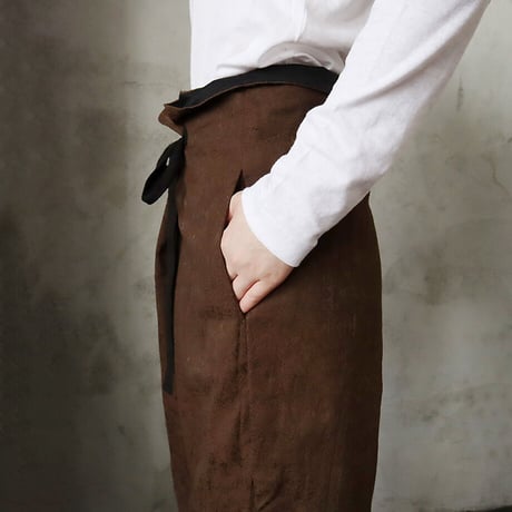 .less jacquard wrap pants (brown)