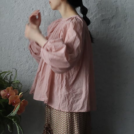 R&D.M.Co- khadi cotton  gather smock (pink)