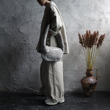 R&D.M.Co- lilian yarn handknit bobybag (black/gray/yellow)