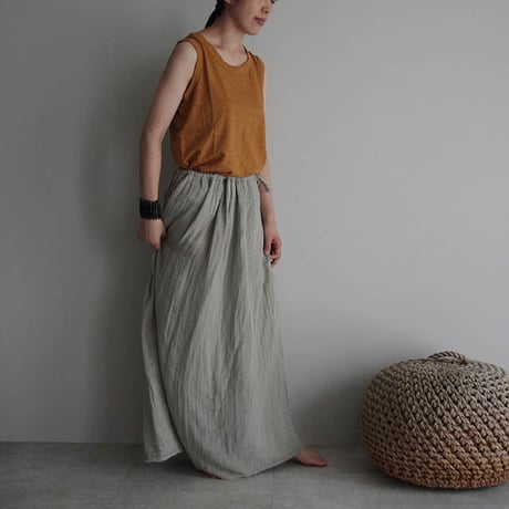 organic cotton long skirt ice gray
