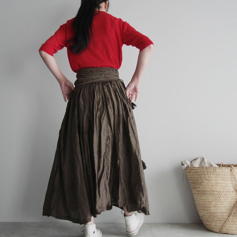 Tabrik gathered skirt (doro-zome) | nii-B | WEB