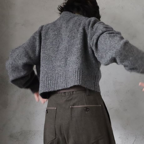 ànuke melange knit cardigan (yellow/charcoal gray)