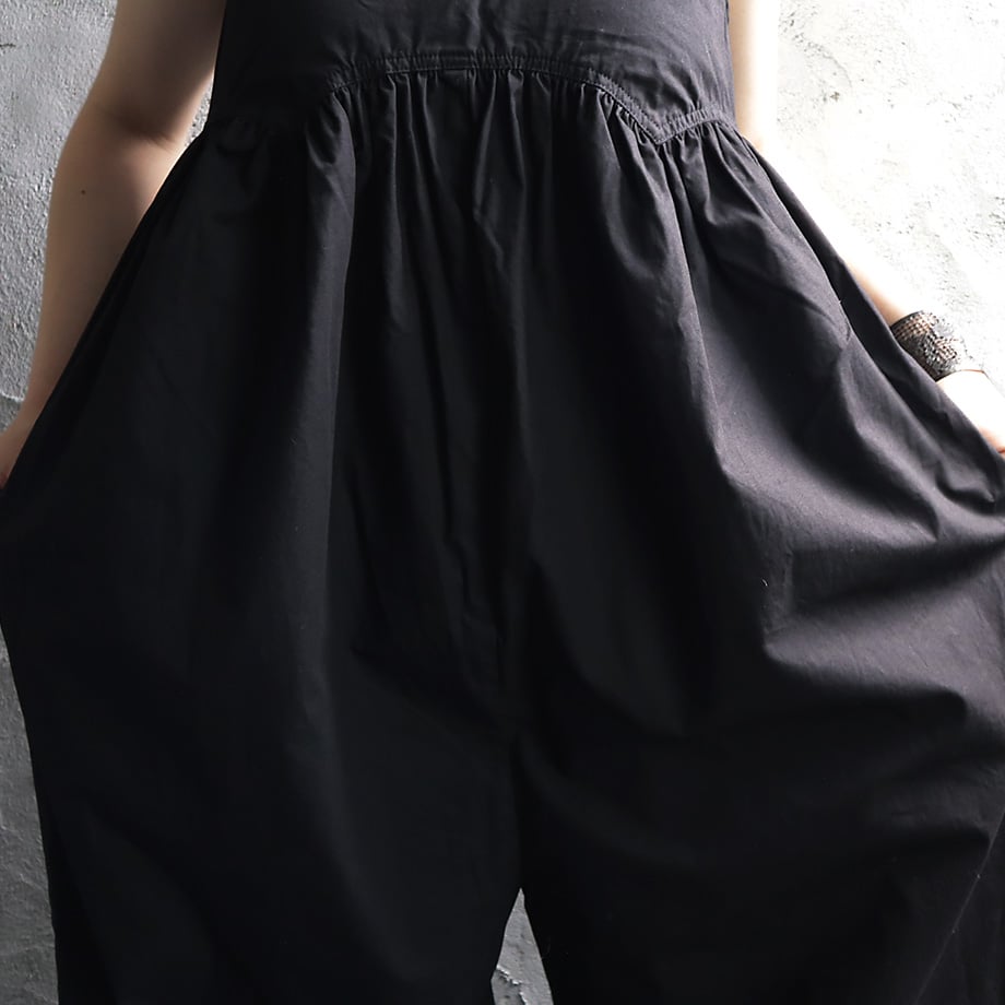 anuke アンヌーク コットンギャザーコンビネゾン ブラック 36 ànuke online store（アンヌーク） / Cotton Gather
