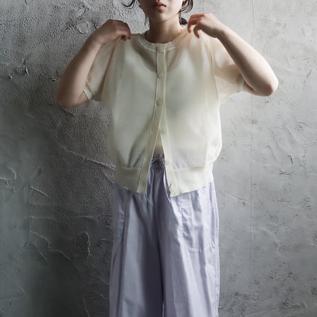 Le pivot ramie short cardigan(ivory)