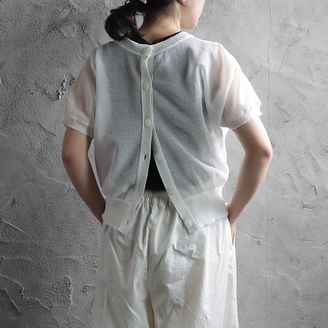 Le pivot ramie short cardigan(offwhite)