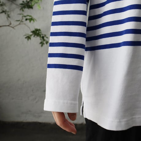 france navy type  border long sleeve shirt (blue or navy)