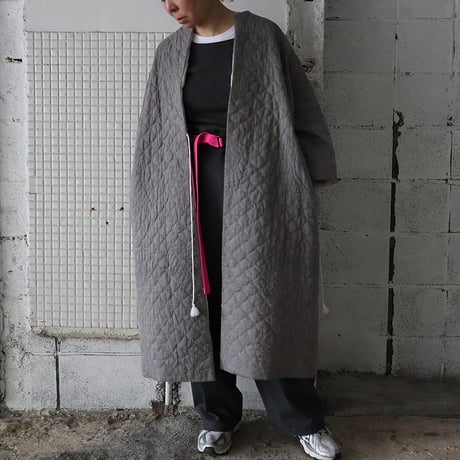 TOWAVASE khadi cotton quilt robe (gray)