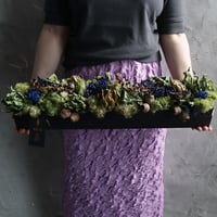 dry flower oblong box (blue)
