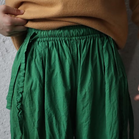 saruche long ribbon pants (green)