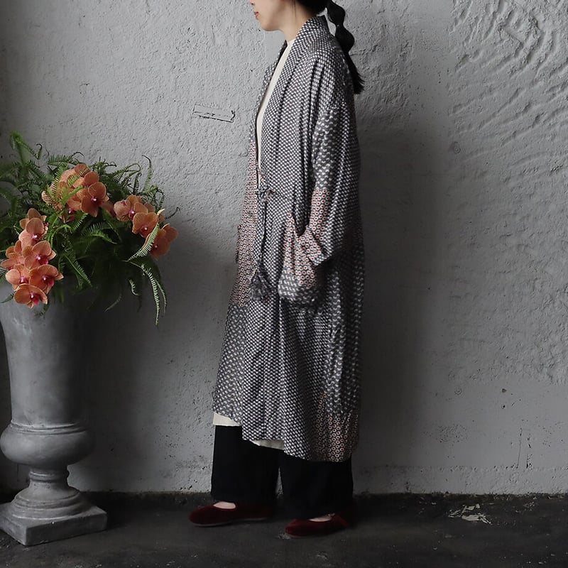 TOWAVASE sarasa silk robe (gray) | nii-B | WEBSHOP