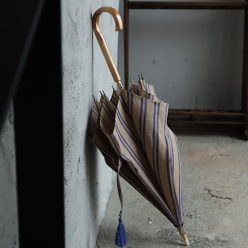 【完売商品/最終値下げ】Tabrik（タブリク） 日傘 ブルーストライプ Tabrik parasol blue stripe | nii-B | WEBSHOP