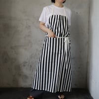 R&D.M.Co- deck-chair stripe apron(black)
