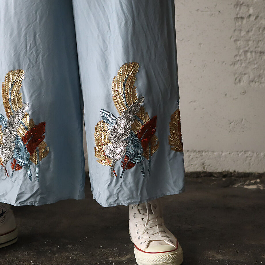 TOWAVASE Aile silk pants (blue) | nii-B | WEBSHOP