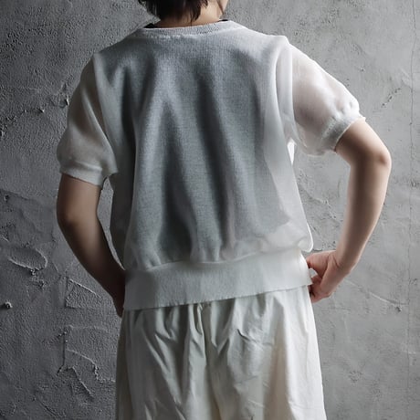 Le pivot ramie short cardigan(offwhite)