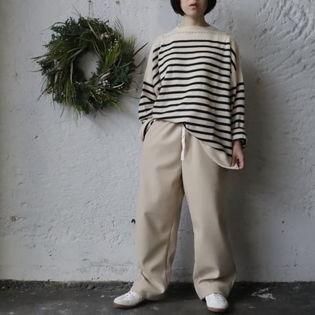 TOWAVASE Basque pullover (ivory x black)