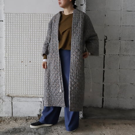 TOWAVASE cotton quilt robe (gray x goldprint)