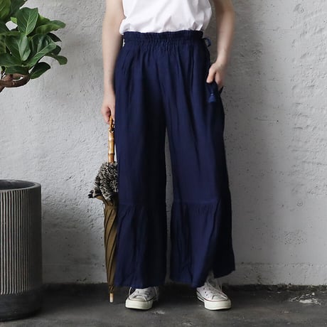 Tabrik gather pants (hon-aizome)