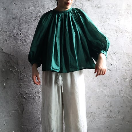 R&D.M.Co- khadi cotton  gather smock (green)