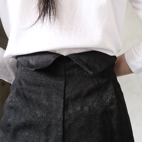 .less jacquard wrap pants (black)