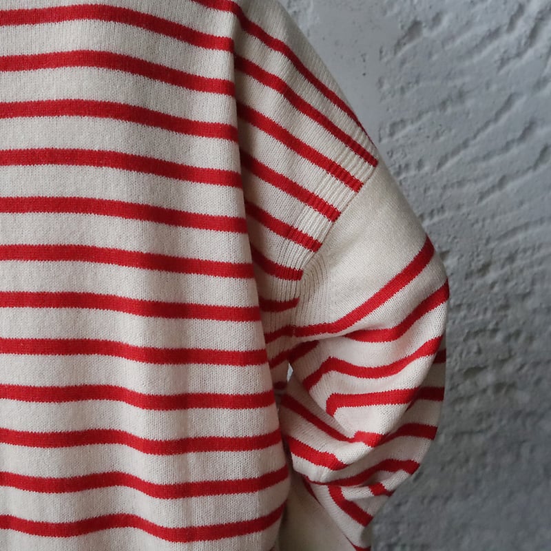 TOWAVASE Basque pullover (ivory x red) | nii-B