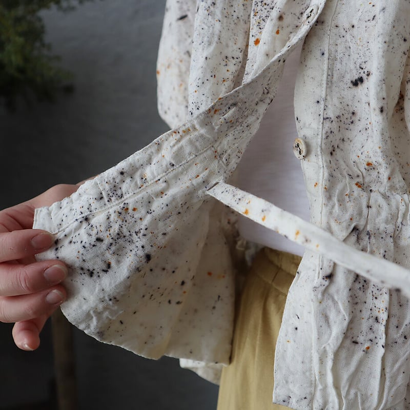 Tabrik 柘榴染ブラウス Tabrik linen puff blouse (zakuro-logewood