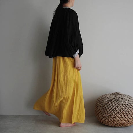 organic cotton long skirt  yellow