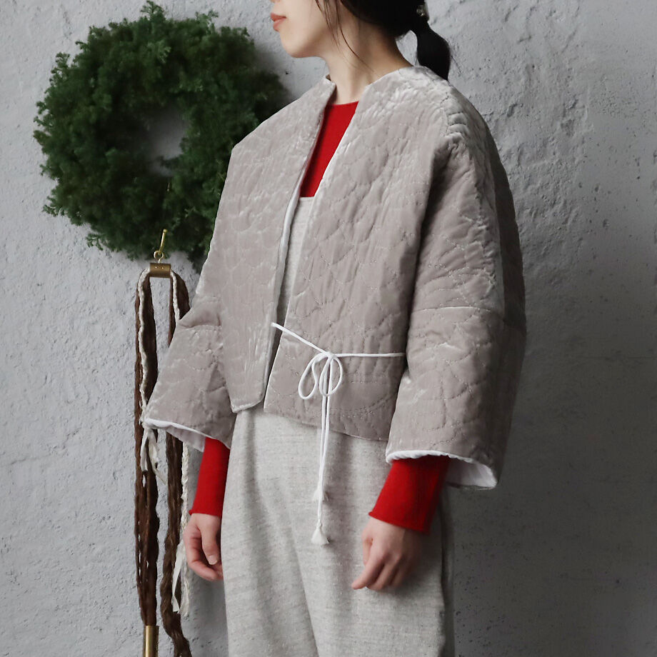 TOWAVASE velvet quilt jacket (gray) | nii-B |