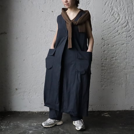 2B long gilet (navy)