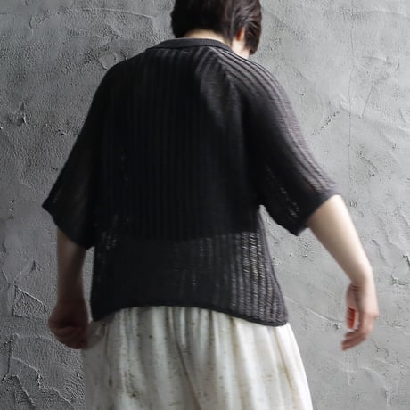 ànuke mesh polo knit (charcoal gray)
