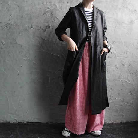 Tabrik coating linen coat black