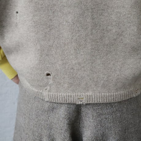 RYU KAGA damaged knit vest (beige)