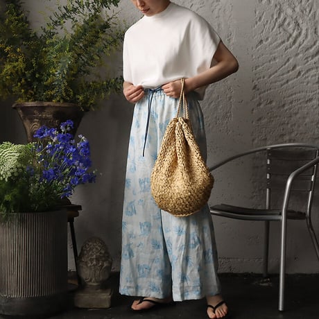 TOWAVASE Frais linen pants (blue)