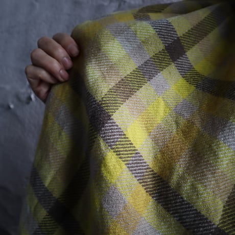 R&D.M.Co-  wool blanket  (yellow/peacock blue)