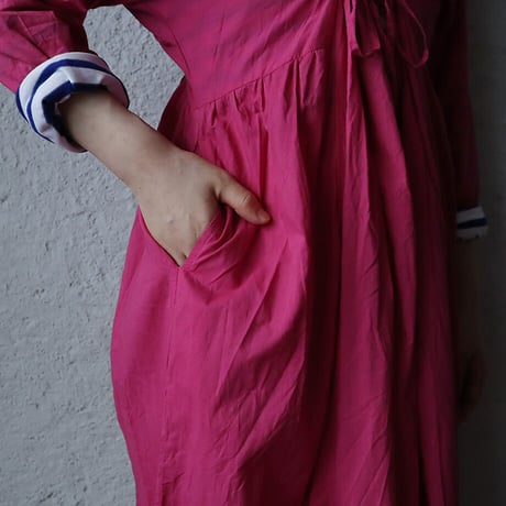 saruche v-button cotton dress (pink)