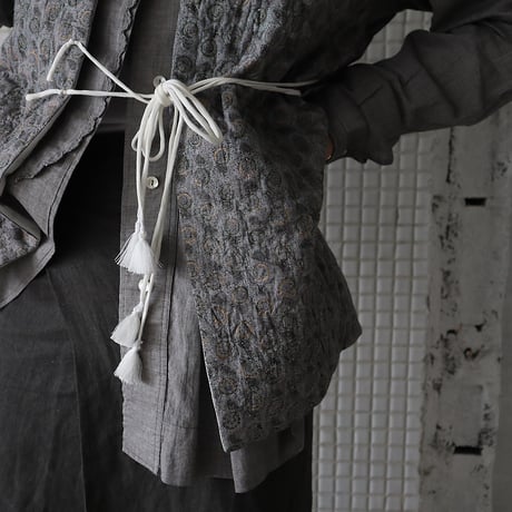 TOWAVASE cotton quilt vest (gray x goldprint)
