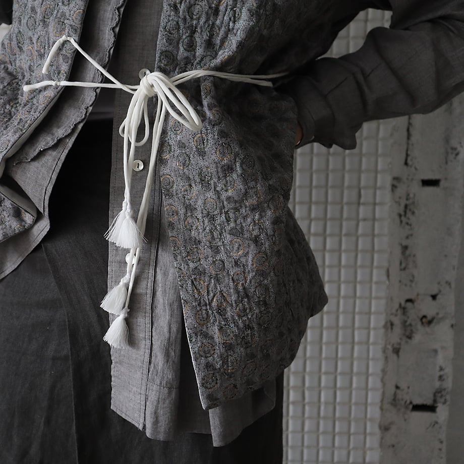 TOWAVASE cotton quilt vest (gray x goldprint) |