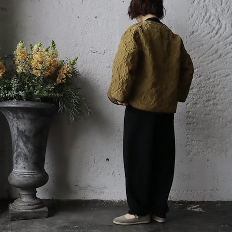 R&D.M.Co- jucquard matelasse trimming jacket (khaki)