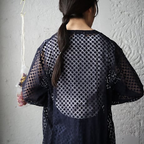 NOTA sheer blouse (black/navy)