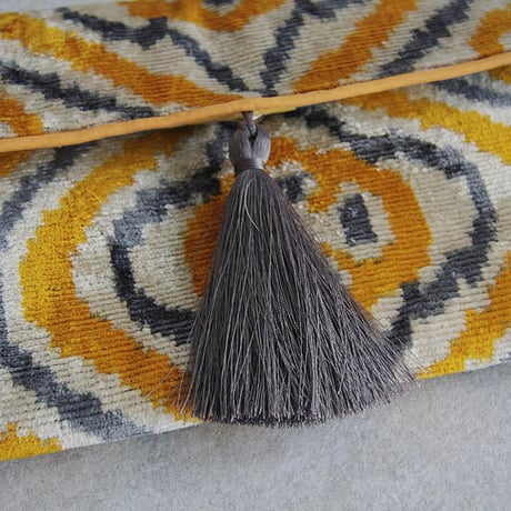 silk velvet clutch bag yellow