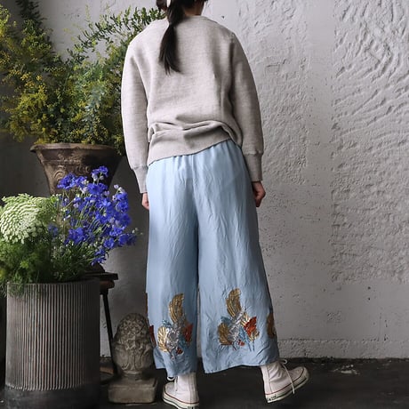 TOWAVASE Aile silk pants (blue)