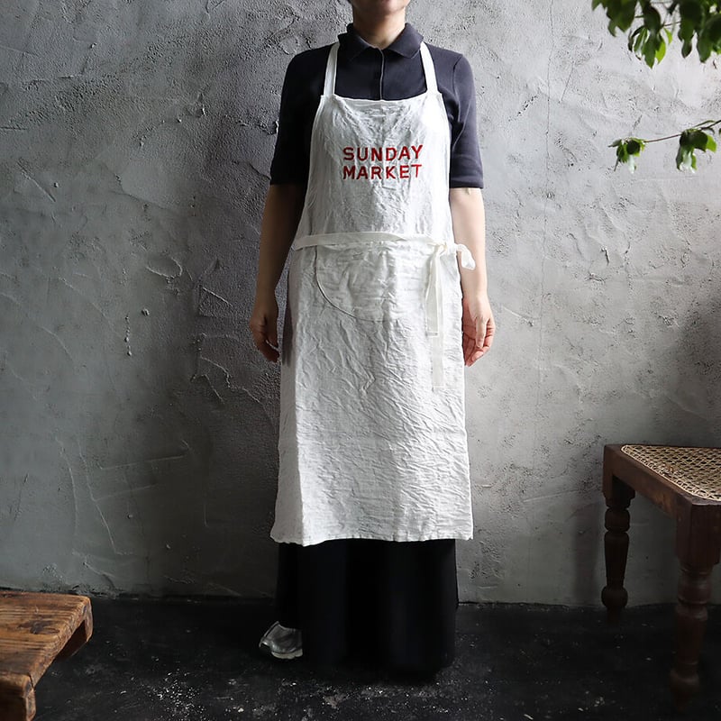 R&D.M.Co- linen apron (SUNDAY-MARKET) | nii-B R&D.M.Co- linen apron (SUNDAY-MARKET) | nii-B