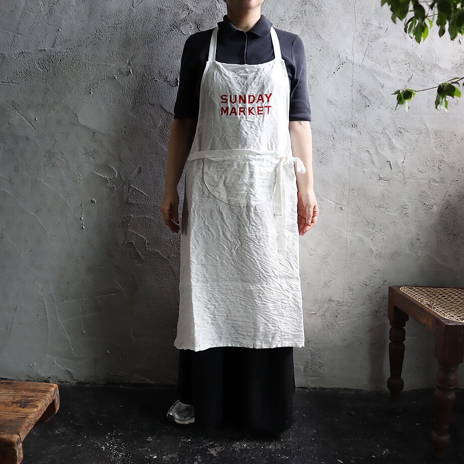 R&D.M.Co- linen apron (SUNDAY-MARKET) | nii-B R&D.M.Co- linen apron (SUNDAY-MARKET) | nii-B