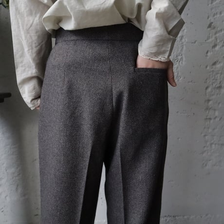 NOTA one tuck straight pants (mix tweed)