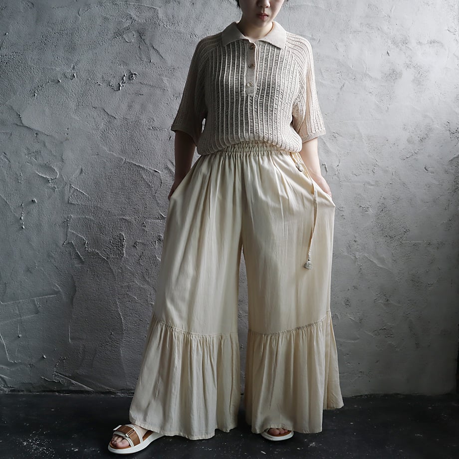 ànuke mesh polo knit (natural) | nii-B | WEBSHOP